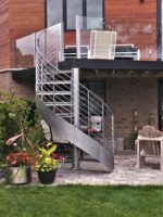 Kit d'escalier en spirale DIY, structure métallique pré-coupée, installation facile, escalier circulaire pour loft