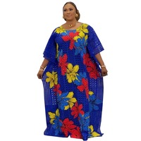 Nouvel Ensemble Robe ÉléGante Africaine Boubou Printemps Couleur Florale Blanche avec Robes et Pièces Intérieures Deux Ensembles pour Femmes K0601