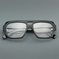 Lunettes de vue vintage pilote à monture épaisse, monture métallique, style rétro, unisexe, classique