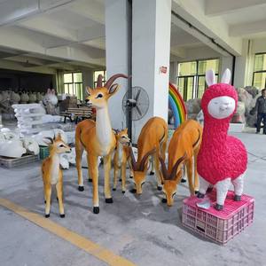 Statue géante en fibre de verre d'éléphant, girafe, zèbre, sculpture réaliste d'animaux de la <span class=keywords><strong>jungle</strong></span> pour la location d'événements d'anniversaire pour enfants - Product Image 4