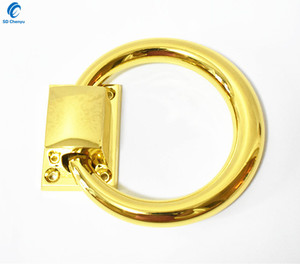 Manufacturer Heavy Duty Modern Alloy Brushed <strong>Gold</strong> Round <strong>Door</strong> Ring <strong>Knocker</strong> for Sales - Product Image 2