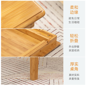 <b>Foldable</b> Coffee <b>Table</b> Wood Top Modern Minimalist <b>Small</b> Apartment Living Room Use - Product Image 3