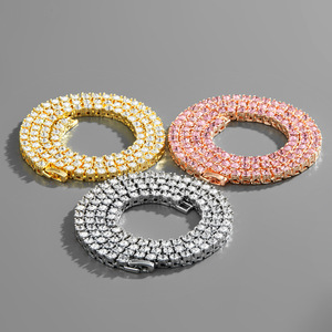 SC Hot Bán Hợp Thời Trang Chokers Vòng Cổ Mát Vàng Bạc <span class=keywords><strong>Rose</strong></span> <span class=keywords><strong>Gold</strong></span> Rhinestone Vòng Cổ Tuyên Bố Cuba Chuỗi Vòng Cổ Cho Phụ Nữ - Product Image 1