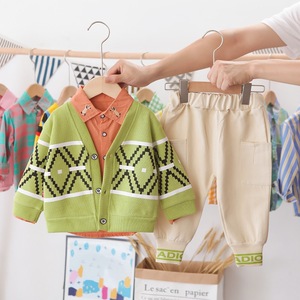 Nouveauté mode printemps automne, ensemble de vêtements pour enfants imprimés, 3 pièces, manteau à manches longues + chemise + pantalon pour enfants - Product Image 4