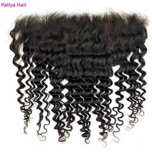 Closure HD 13x6 indétectable, dentelle HD, de l'oreille à l'oreille, pré-épilée, bouclée profonde, 100% cheveux humains, frontal HD 13x6, cheveux vietnamiens bruts - Product Image 2