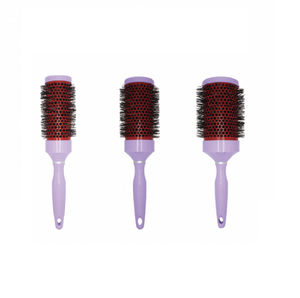 A Handle ceramic roll <b>brush</b> <b>detangle</b> hair styling tool with non slip rubber handle soft boar bristle for straight hair - Product Image 6