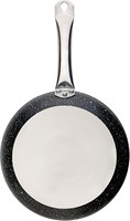 Ensemble professionnel de 3 poêles antiadhésives en granit avec revêtement en pierre, comprenant une poêle à steak et des poêles à frire, avec poignées rivetées en acier inoxydable, compatibles four.