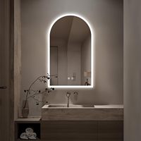 Miroir intelligent en arc rétroéclairé à lumière LED au design moderne en gros, irrégulier pour salle de bain, livraison directe, stock américain pour appartement