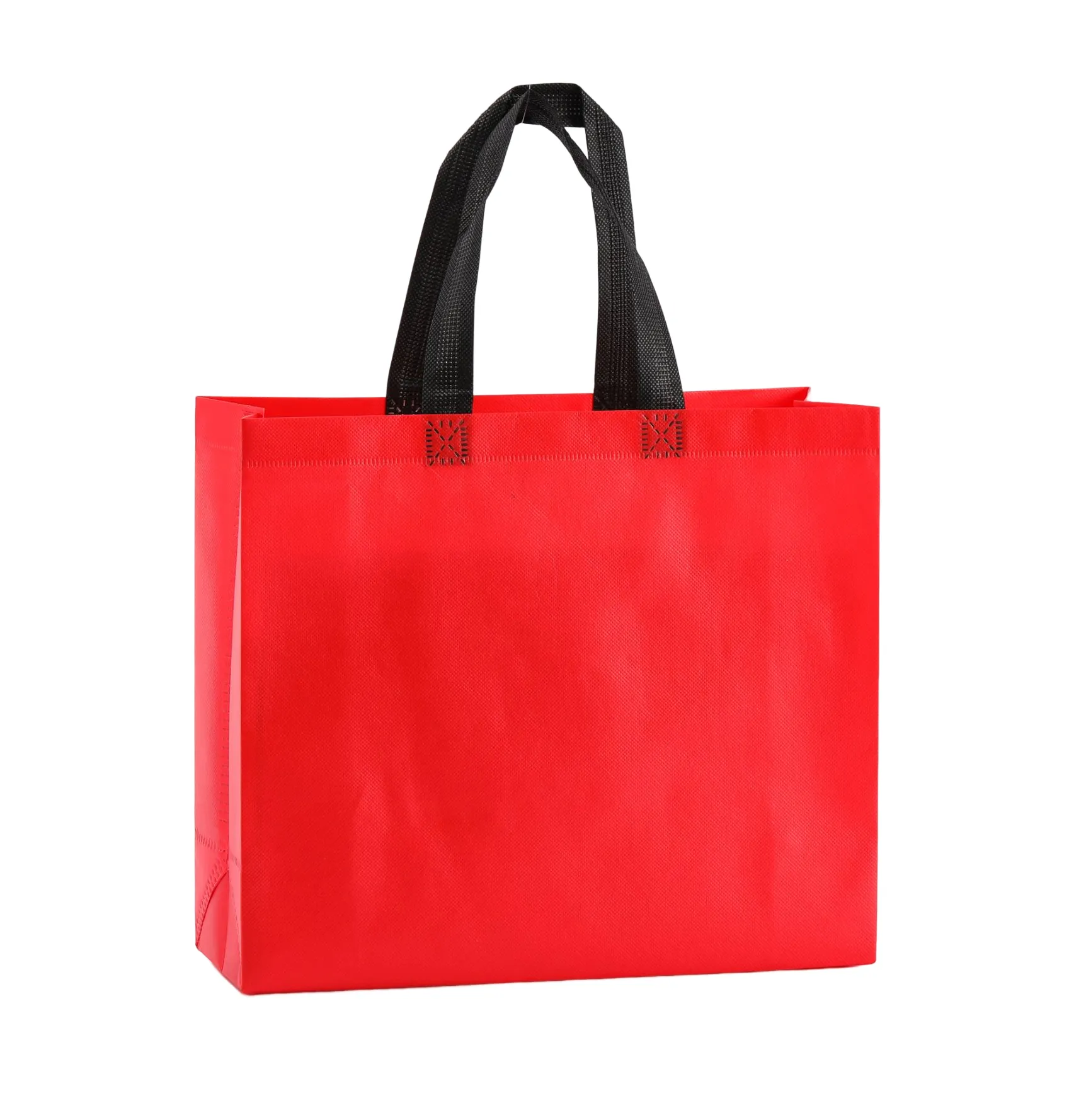 Ready to ship red non woven cloth bag with custom printed logo three-dimensional non woven eco bags