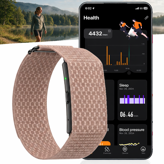 ETQ16 Business Travel Screenless Smart Band AI Meeting Recorder 1GB Flash Microphone GloryFitPro 10 Days Battery IP67 Waterproof