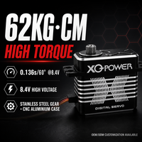 Servomoteur sans noyau XQ-S8035D 35 kg, étanche, haute tension, numérique, engrenages en acier inoxydable, aluminium CNC, 8,4 V, pour drone quadricoptère