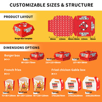Boîte à hamburger jetable personnalisée avec logo pour drive-thru, emballage rapide pour poulet frit et frites, boîte à clapet pour frites