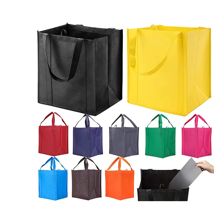 Bolsas de compra reutilizables de textil no tejido, de alta resistencia, personalizadas, grandes