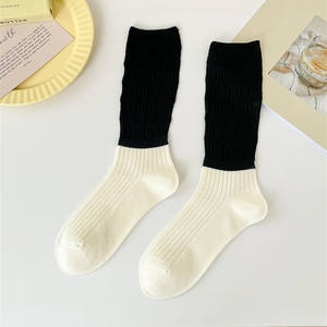 เส้นใยไม้ไผ่เข็มคู่ถุงเท้าเบาหวานเย็บสีดำและสีขาว - Product Image 5