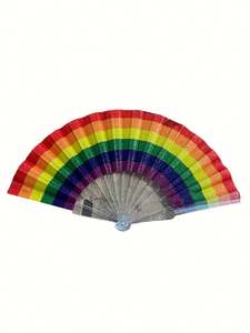 Abanico de Bambú Tejido a Mano con Brillo Artístico en Colores Frescos de Verano, Artesanía de Bambú Premium - Product Image 4