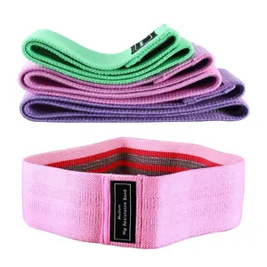 3 Pc Set Fitness Exercise Band Booty Gym Yoga Peach Hip Buttock Elastic Custom Logo Private Label Fabric Resistance Bands