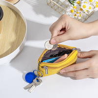 Dompet Koin Wanita Berkualitas Tinggi Bahan Kulit Asli dengan Resleting, Logo Dapat Disesuaikan