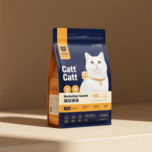 Sacchetti Personalizzati per Alimenti per Cani e <span class=keywords><strong>Gatti</strong></span> 0,5kg 1kg 1,5kg 2kg 5kg con Chiusura a Zip Richiudibile Stampati in PET per Imballaggio Alimentare di Grado Alimentare - Product Image 1