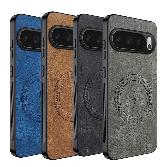 AilesTecca Leather Pattern Magnetic Wireless Charging Phone Case for Google Pixel 6 6A 7 8 8A 9 9A 10 Pro XL