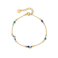 Bracelet chaîne Glowluxe en zircon dégradé bleu-vert, en argent sterling 925, design délicat, bijoux dorés