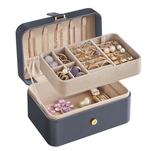 Portable PU Leather Mini Jewelry Organizer Storage <b>Case</b> Women's Earring Travel Jewelry Box <b>Small</b> Jewelry <b>Case</b> for Girls - Product Image 6
