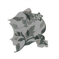 Mosaïque de pierre en marbre à motif de feuilles vertes modernes, design parquet pour la décoration intérieure des murs et des sols des villas