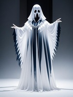 Premium New Halloween Adultes Soul Taker Fantôme Faucheuse Costume Horreur Effrayant Cosplay Cri Fantôme Visage Costume