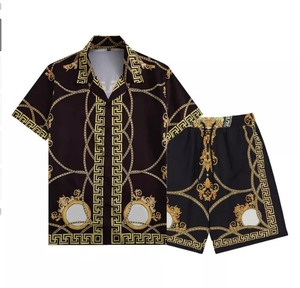 Chemises hawaïennes pour hommes Top ample Chemises à imprimé <span class=keywords><strong>floral</strong></span> pour hommes <span class=keywords><strong>Chemise</strong></span> à la mode respirante d'été à manches courtes Motif foncé - Product Image 2