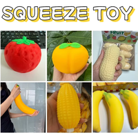 Jouet sensoriel anti-stress pour enfants, en maltose colorée et pailletée, en forme de banane, à presser, en autres matériaux, pour soulager l'anxiété