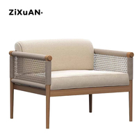 Fauteuil d'extérieur en aluminium et rotin nordique, moderne et imperméable, pour terrasse, jardin, hôtel, restaurant, balcon, usage commercial