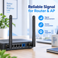 Antenne noire IP67 double fréquence 2.4G 5.8G 3.5dBi à angle droit avec connecteur RP mâle à polarité inversée, fournie directement par l'usine