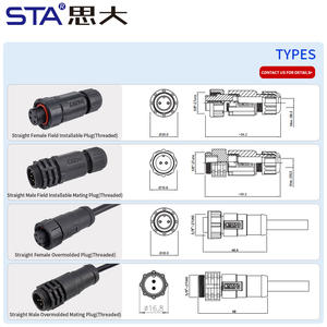 E10 IP67 su geçirmez dişli erkek kadın düz erkek alan kurulabilir bağlayıcı 2 <span class=keywords><strong>3</strong></span> 4 5 6 7 8 10 12pin - Product Image 2