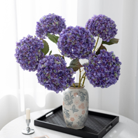 Hydrangea artificielle Y-110 à tige unique, fleur d'hortensia artificielle pour la décoration de la maison, des tables de mariage et des arrangements floraux