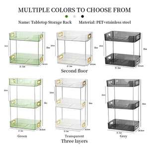 Organisateur de maquillage professionnel en plastique, pliable et détachable, avec compartiments ajustables, transparent, moderne, pour cuisine et cosmétiques - Product Image 6