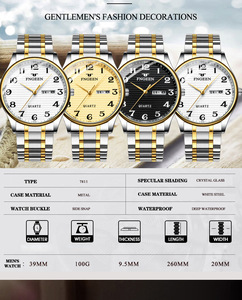 Relojes de Lujo para Hombre FNGEEN 7811, Reloj de Cuarzo para Hombre No Mecánico, Esfera Redonda, Resistente al Agua, Reloj de Pulsera Masculino - Product Image 3