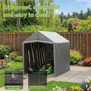 Abri à vélo écologique d'extérieur 6x4 pieds 1,8x1,2 mètres, cadre <span class=keywords><strong>en</strong></span> acier, <span class=keywords><strong>PVC</strong></span> imperméable, coupe-vent, protection UV, rangement portable - Product Image 2