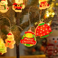 Guirlandes lumineuses LED de Noël, décorations de Noël, pendentifs Père Noël, bonhomme de neige, homme en pain d'épices pour arbre de Noël, fête à la maison