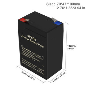 YABO batteria di lunga durata sigillata 6V 6Ah Lifepo4 batteria personalizzata Logo linguetta stile ricaricabile per alimentatori di gioco/all'aperto - Product Image 4