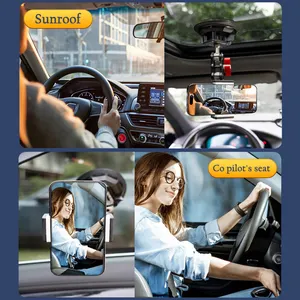 Аксессуары для мобильных устройств, 2024 Автомобильный держатель для телефона, черная присоска, вращение на 360 градусов, автомобильный держатель для планшета