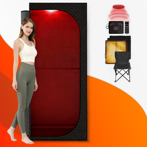 Sauna <span class=keywords><strong>Box</strong></span> Moderne en Acrylique Qilong pour 1 Personne avec Vapeur, Infrarouge Lointain et Lumière Rouge pour Thérapie Complète du Corps - Product Image 1