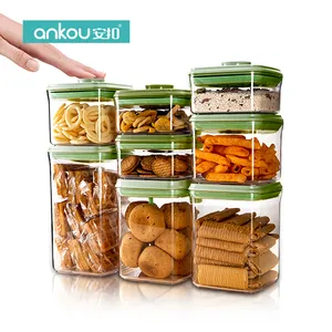 Hot Sales Food Canisters Refrigerator Multigrain plastic boxes Clear Stackable Bpa-Free Pop Up Airtight food storage & container