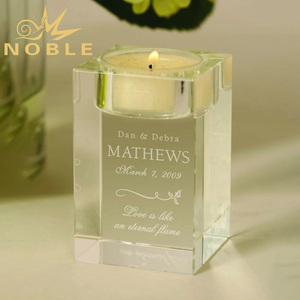 Portacandele con luce da tè in cristallo personalizzati come bomboniere per souvenir di nozze di cristallo - Product Image 4