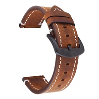 Bracelet de montre en cuir véritable le plus vendu, cuir de vachette pleine fleur finition Crazy-Horse ; boucle ardillon compatible pour montres