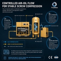 Compresor de Aire de Tornillo Modular Sin Aceite de 7.5 a 55kW de Accionamiento Directo con Sistema de Control Inteligente e Integración Eléctrica, Refrigerado por Aire
