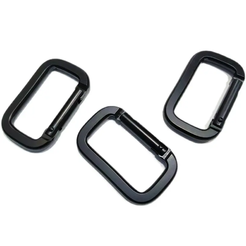 High quality and cost-effective square black polished aluminum alloy steel carabiner shackle