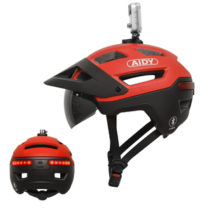 Dành cho người lớn E-Scooter MTB đường chu kỳ xe đạp xe đạp có thể sạc lại với tín hiệu lần lượt dẫn ánh sáng Bluetooth thông minh mũ bảo hiểm điều khiển bằng giọng nói Mũ bảo hiểm - Product Image 1