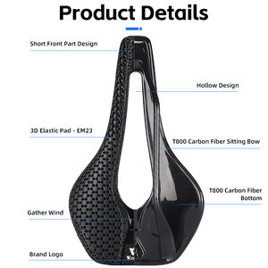 WEST BIKING Nuevas piezas de bicicleta Sillín suave de bicicleta de carretera Asiento Mtb Sillín de ciclismo hueco cómodo Sillín de bicicleta impreso en 3D - Product Image 5