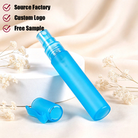 Vente en gros d'atomiseurs de parfum vides en plastique PP bleu coloré, flacons vaporisateurs de parfum de 10 ml, flacons vaporisateurs
