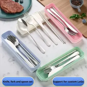 Ensemble de couverts en acier inoxydable, couteau, fourchette, cuillère, trois pièces, hôtel, steak occidental, portable, cadeau d'anniversaire - Product Image 3