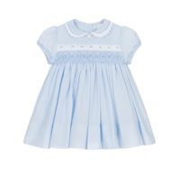 Robe brodée à la main pour nouveau-nées, manches bouffantes, col Peter Pan, vêtements d'été pour enfants, boutique de vêtements pour enfants, OEM & ODM
